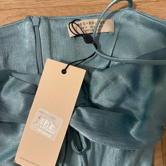 NWT Bec and Bridge Marley Maxi Silk Dress Sea Spray Blue Size 6 - Picture 5 of 7